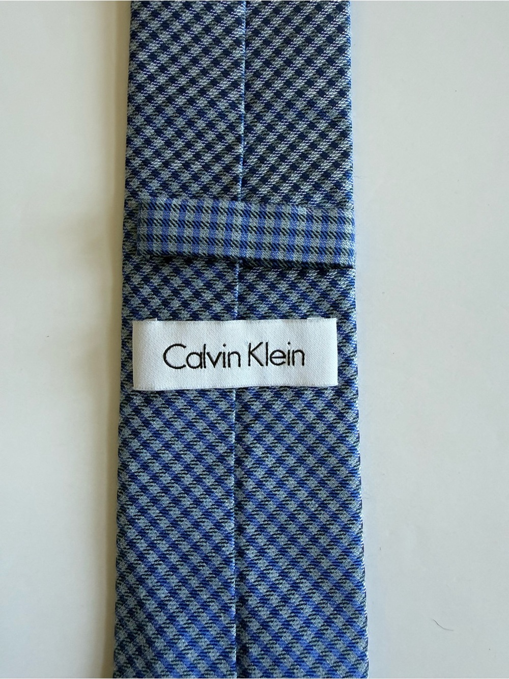 Calvin Klein Blue Check Pattern Men's Tie